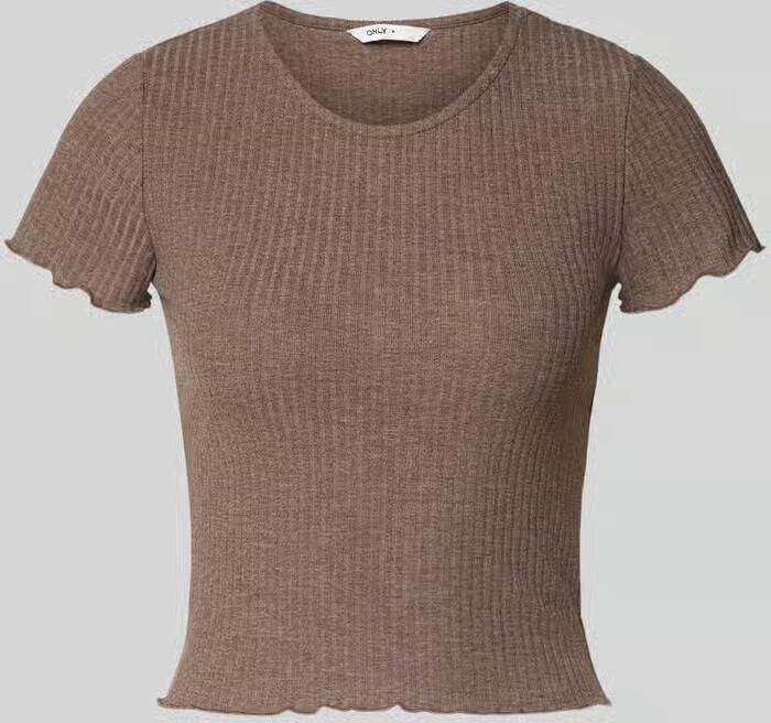 Only Slim fit T-shirt met Riblook Model 'EMMA' - Foto 2