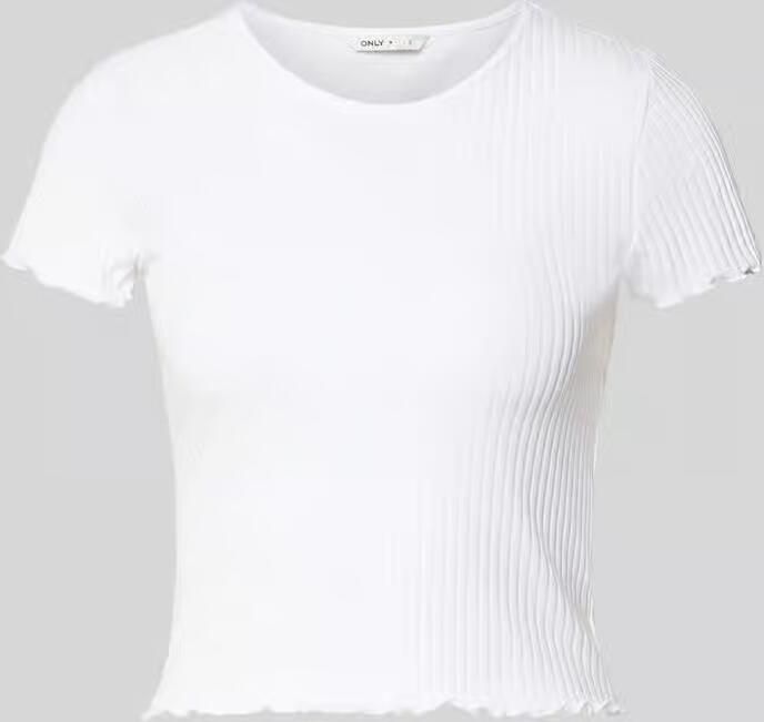 Only Shirt met ronde hals ONLEMMA S S SHORT TOP NOOS JRS Ronde hals modieus regular fit gegolfde afwerking effen - Foto 14
