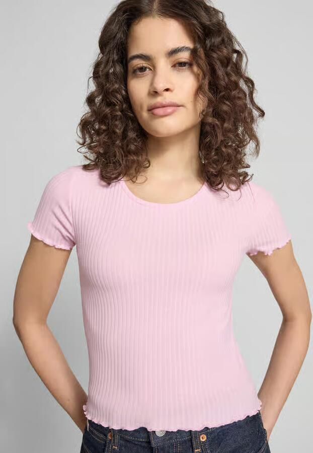 Only Shirt met ronde hals ONLEMMA – Shirt met korte mouwen en golvende zoom - Foto 4