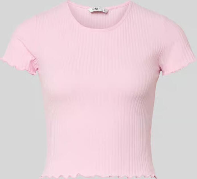 Only Shirt met ronde hals ONLEMMA – Shirt met korte mouwen en golvende zoom - Foto 5