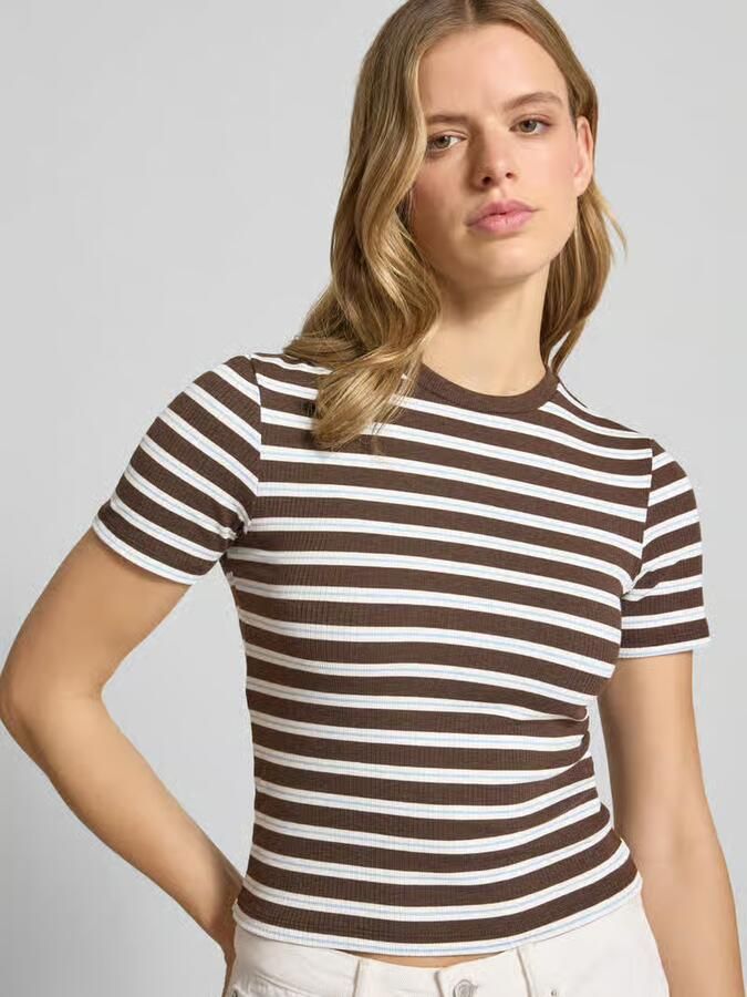 Only slim fit T-shirt met viscose model 'JUNE'