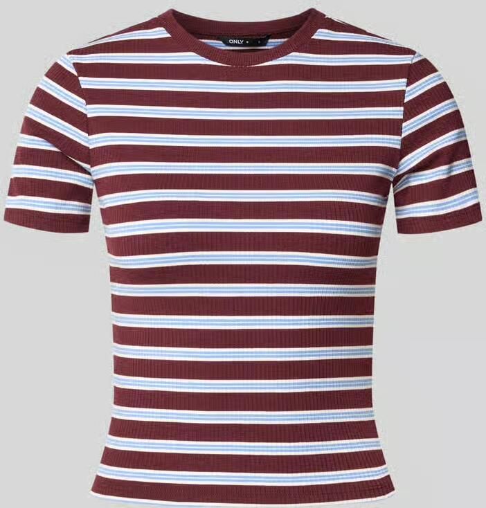 Only slim fit T-shirt met viscose model 'JUNE'