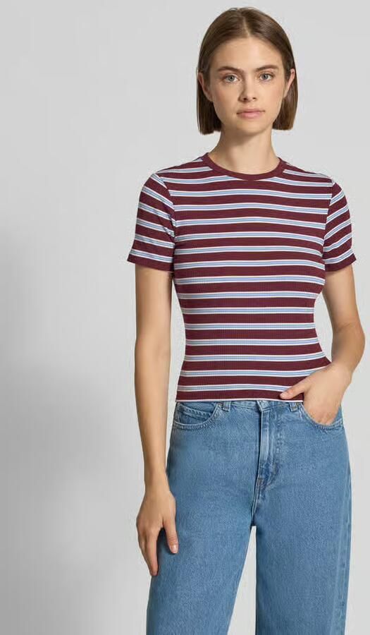 Only slim fit T-shirt met viscose model 'JUNE' - Foto 3