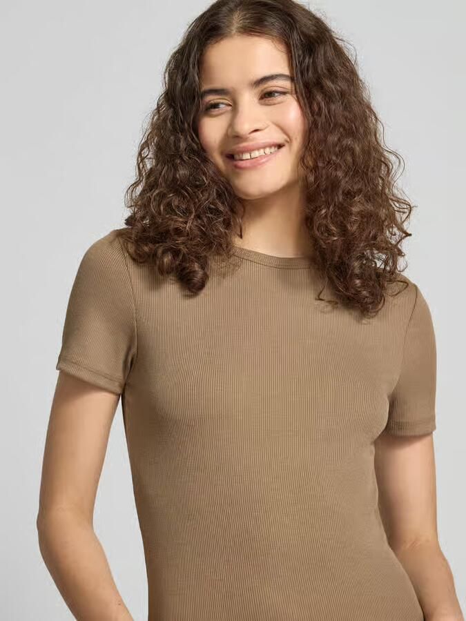 Only slim fit T-shirt met viscose model 'LUPE'