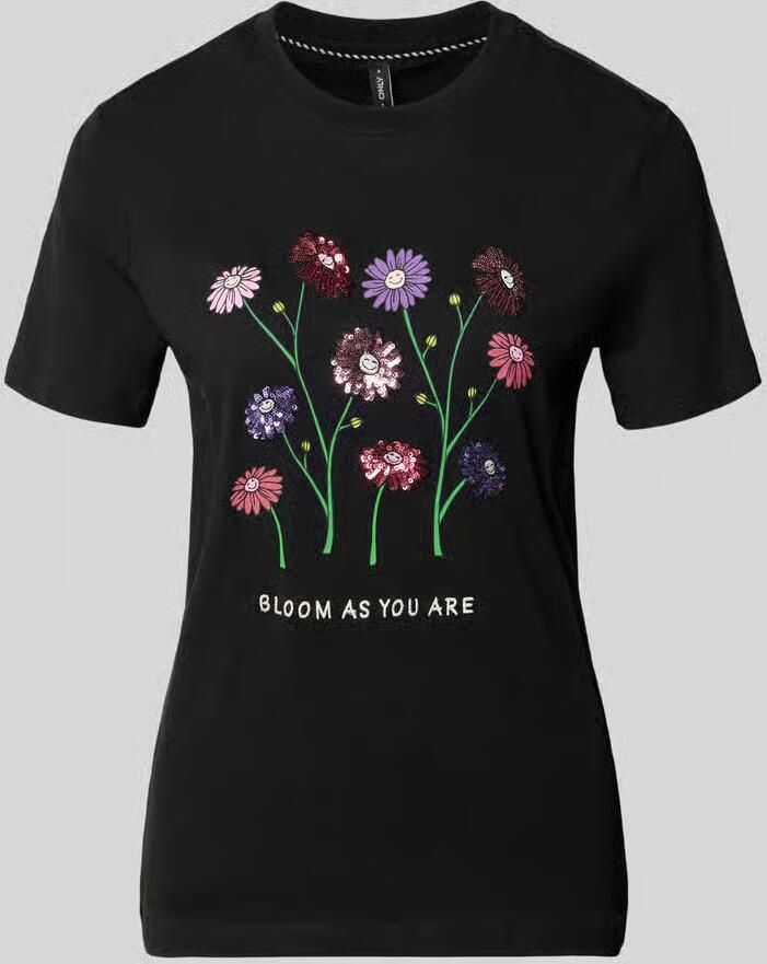Only slim fit T-shirt van 100% katoen model 'KITA' - Foto 2