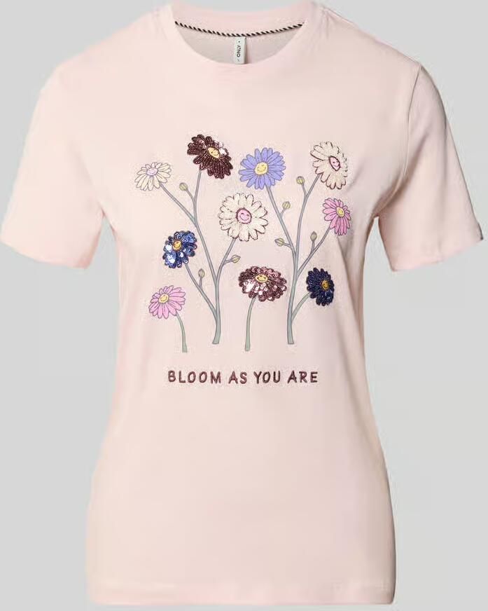 Only slim fit T-shirt van 100% katoen model 'KITA' - Foto 2
