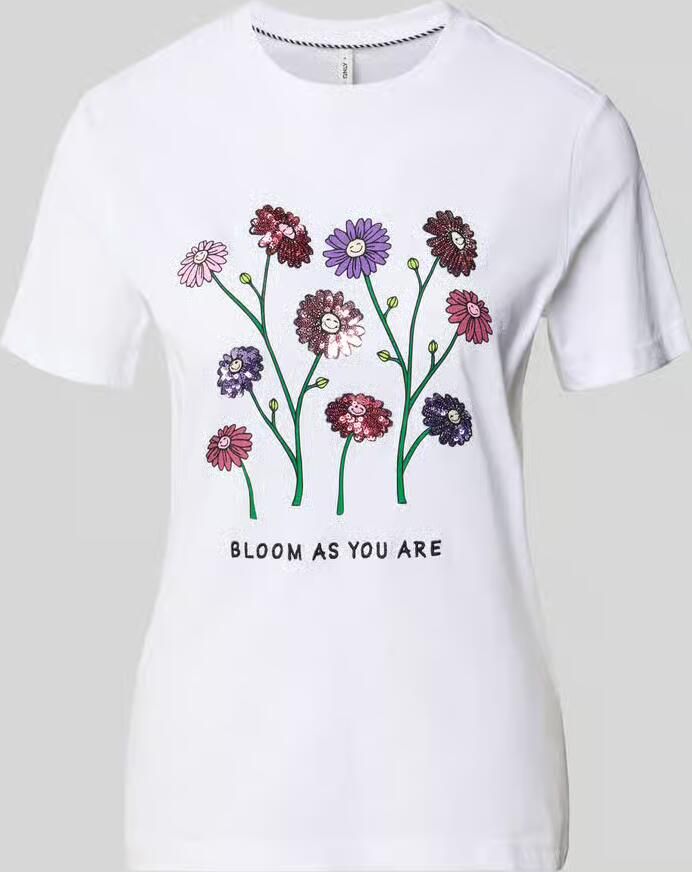Only slim fit T-shirt van 100% katoen model 'KITA' - Foto 2