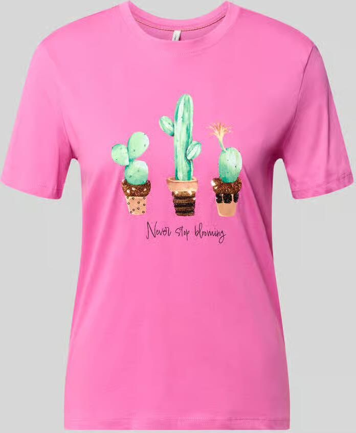 Only slim fit T-shirt van 100% katoen model 'KITA' - Foto 2