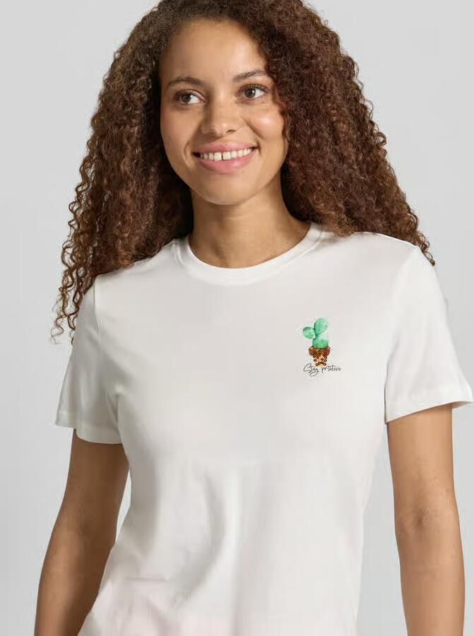 Only slim fit T-shirt van 100% katoen model 'KITA'