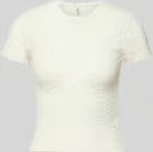 Only slim fit T-shirt van kant model 'FAITH' - Foto 4