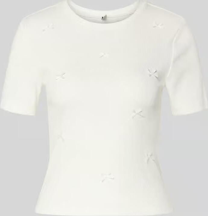 Only slim fit T-shirt van katoenmix model 'FEMKE' - Foto 2