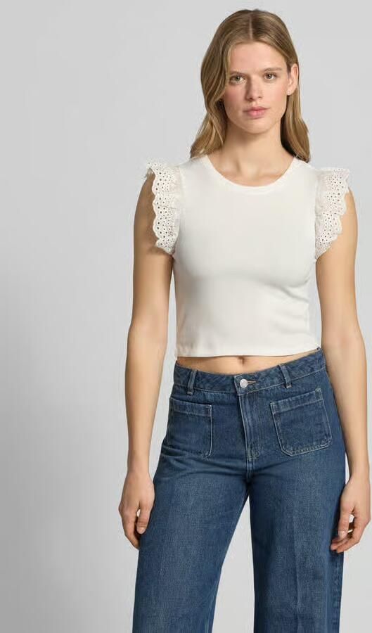 Only slim fit T-shirt van katoenmix model 'MATHILDA' - Foto 3