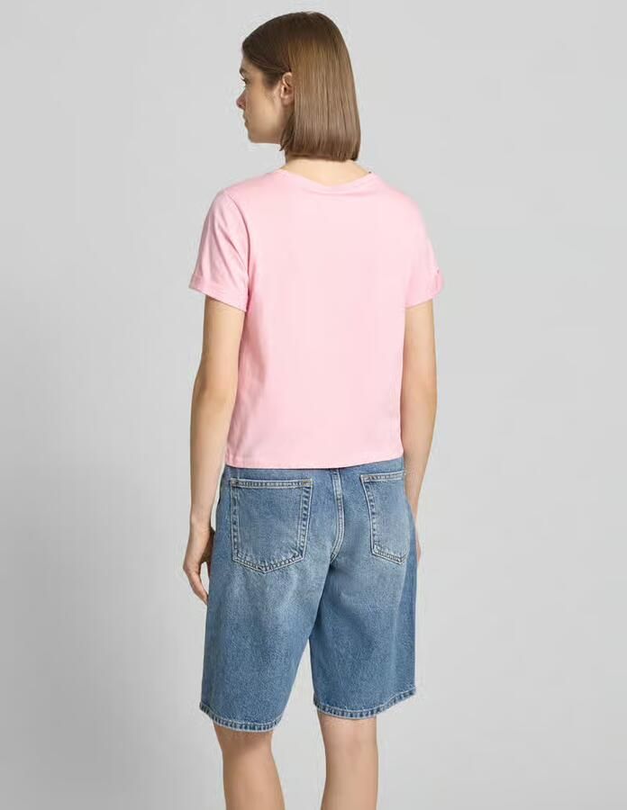 Only slim fit T-shirt van katoenmix model 'MIRA' - Foto 5