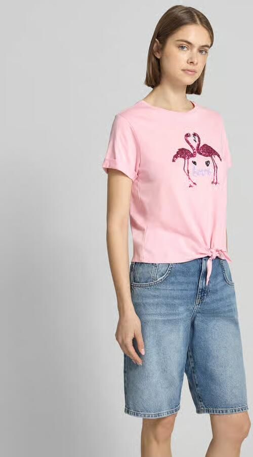 Only slim fit T-shirt van katoenmix model 'MIRA' - Foto 8
