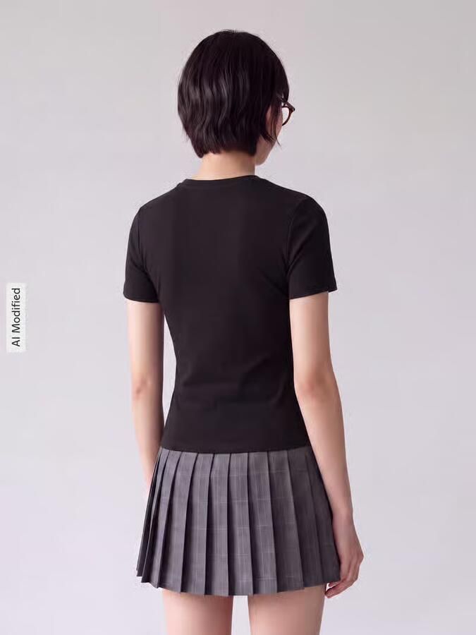Only Slim fit t-shirt van katoenmix model 'RILEY' - Foto 2