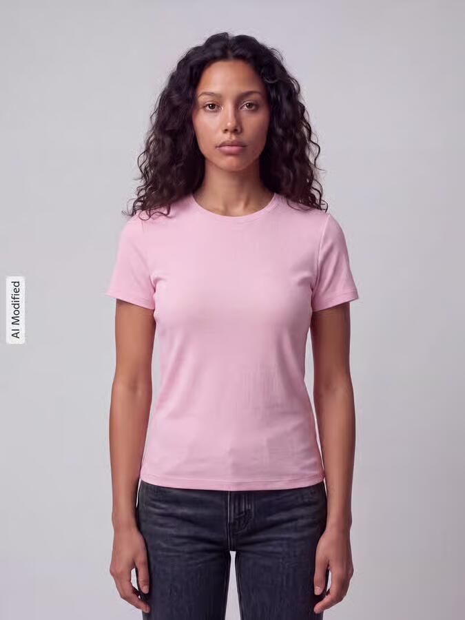 Only Slim fit t-shirt van katoenmix model 'RILEY' - Foto 3