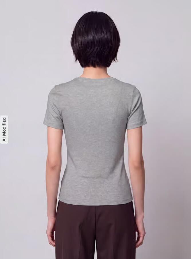 Only Slim fit t-shirt van katoenmix model 'RILEY' - Foto 6