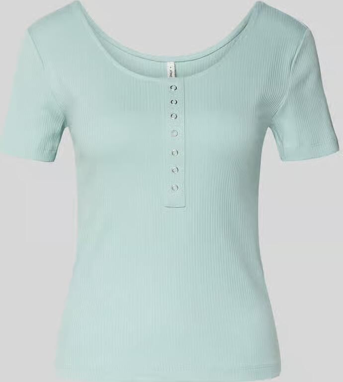 Only slim fit T-shirt van katoenmix model 'SIMPLE' - Foto 2