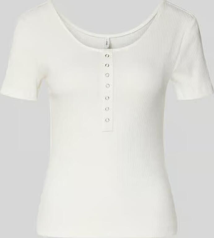 Only slim fit T-shirt van katoenmix model 'SIMPLE' - Foto 2