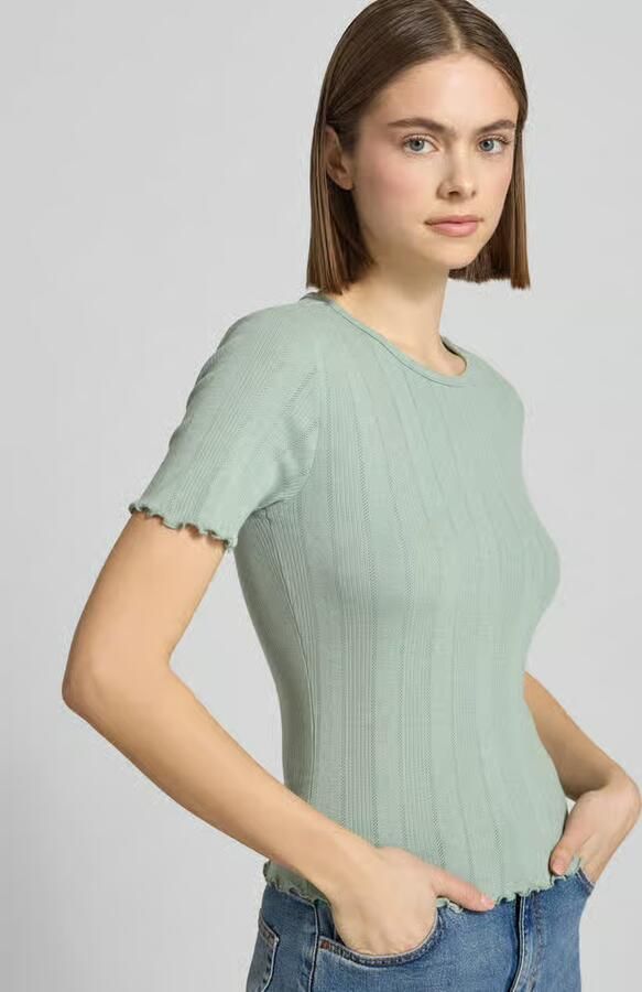 Only Slim fit T-shirt van Katoenmix Model 'TENNA' - Foto 4
