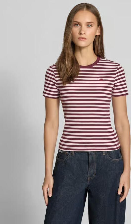 Only Slim fit t-shirt van katoenmix model 'VAL' - Foto 3