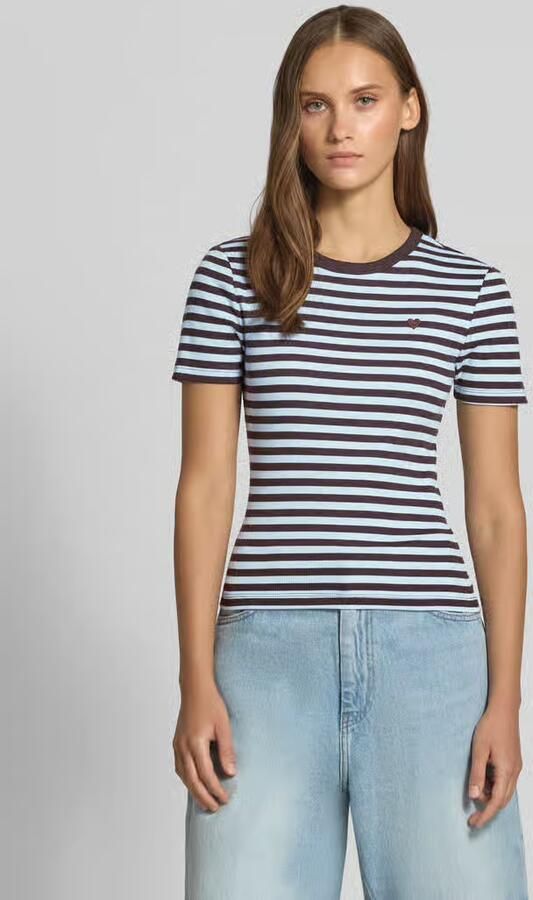 Only Slim fit t-shirt van katoenmix model 'VAL' - Foto 3