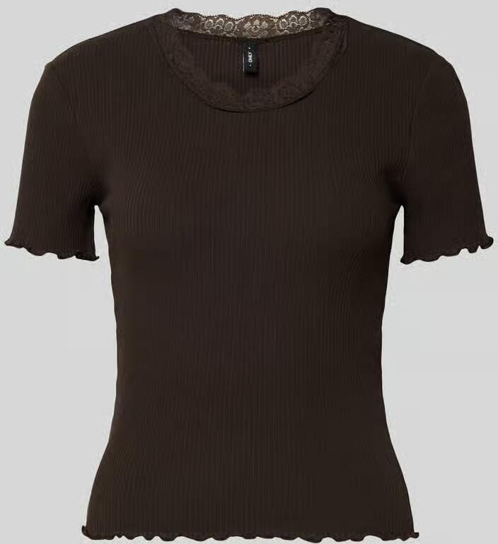 Only slim fit T-shirt van katoenmix model 'VINI' - Foto 2
