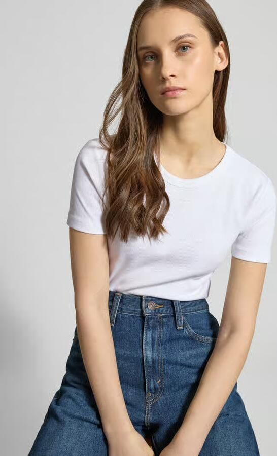Only Slim fit T-shirt van Mix van biologisch katoen Model 'VAL LIFE' - Foto 2