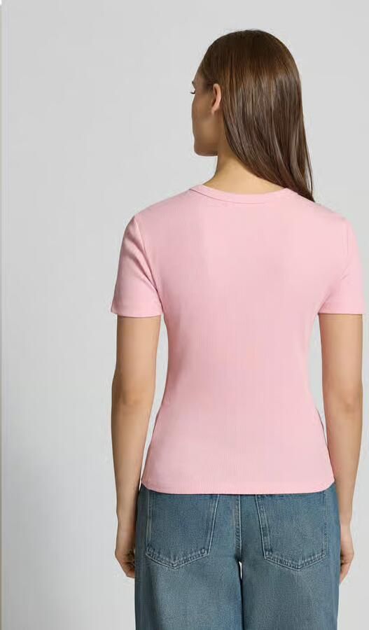 Only Slim fit T-shirt van Mix van biologisch katoen Model 'VAL LIFE'