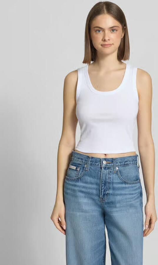 Only Slim fit tank top van katoenmix model 'EASY' - Foto 4