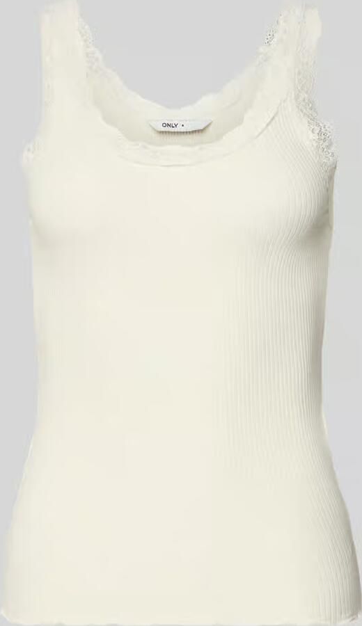 Only Tanktop ONLSARA – Tanktop met kantdetail bij de halslijn regular fit modisch jersey ribstof ronde hals - Foto 12