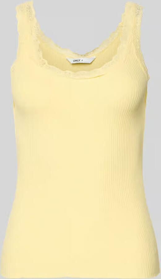 Only Tanktop ONLSARA – Tanktop met kantdetail bij de halslijn regular fit modisch jersey ribstof ronde hals - Foto 6