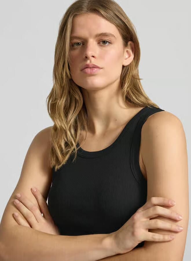 Only slim fit tanktop van mix van biologisch katoen model 'VAL' - Foto 5