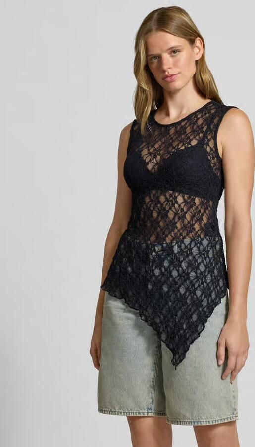 Only Slim fit top met asymmetrische band model 'LIVA' - Foto 3