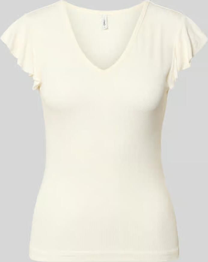 Only Shirt met V-hals ONLBELIA S L TOP JRS NOOS - Foto 5