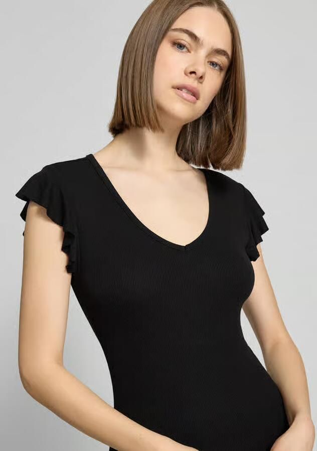 Only Shirt met V-hals ONLBELIA – V-hals voor vrouwelijk zomercomfort regular fit single jersey viscosemix v-hals effen - Foto 6