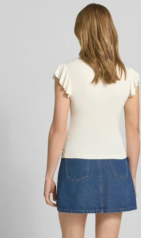 Only Shirt met V-hals ONLBELIA S L TOP JRS NOOS - Foto 4
