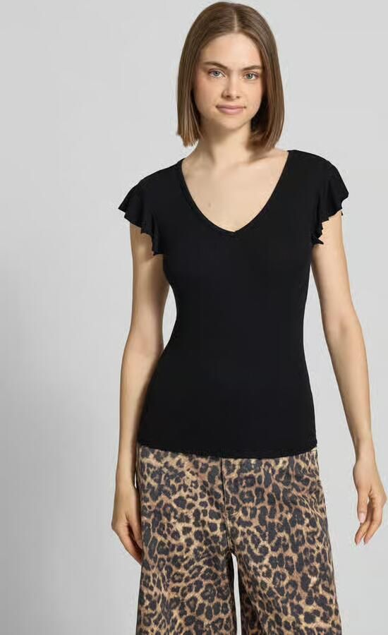 Only Shirt met V-hals ONLBELIA – V-hals voor vrouwelijk zomercomfort regular fit single jersey viscosemix v-hals effen - Foto 12
