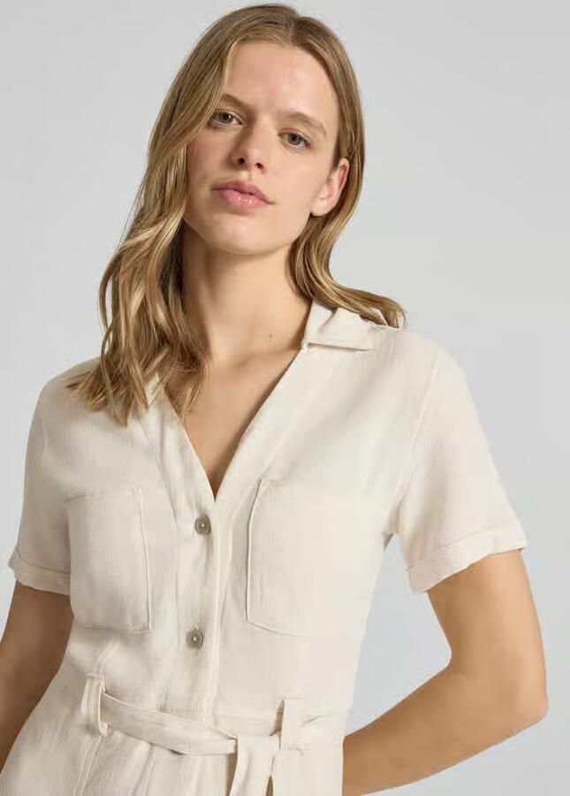 Only Getailleerde vrijetijdsjurk van een mix van viscose en linnen model 'SIESTA' - Foto 3