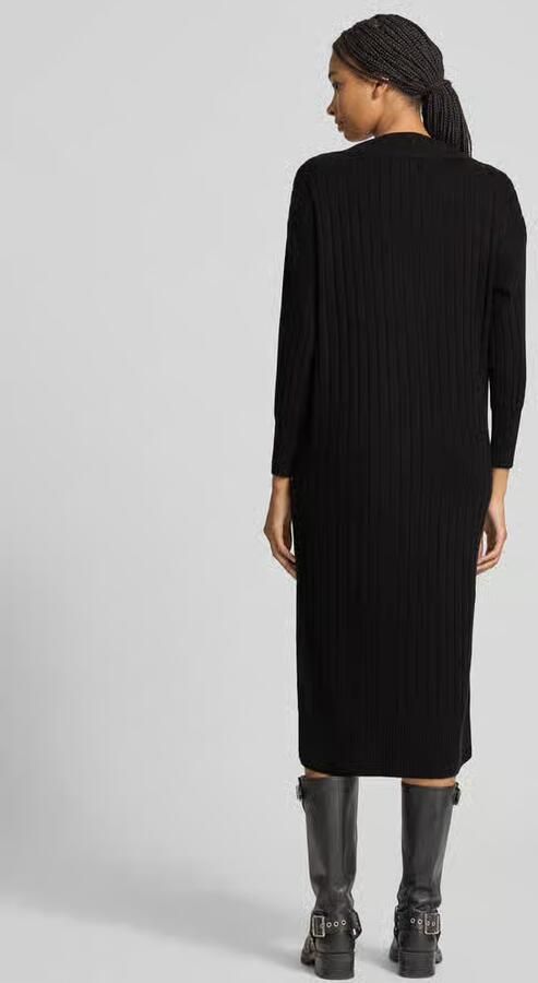 Only Gebreide jurk ONLNEW TESSA L S MIDI V DRESS met diepe v-hals met brede bies - Foto 3