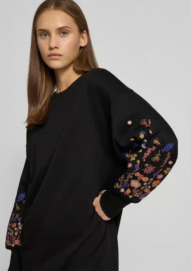 ONLY gebloemde sweatjurk ONLBROOKE zwart geel blauw oranje - Foto 7