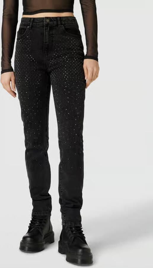 Only Straight fit jeans met siersteentjes model 'EMILY' - Foto 2
