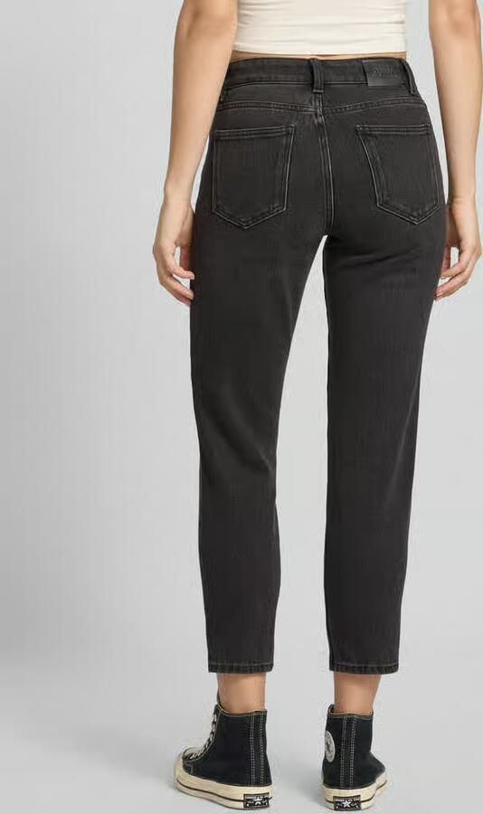 ONLY cropped high waist straight leg jeans ONLEMILY black denim regular - Foto 6