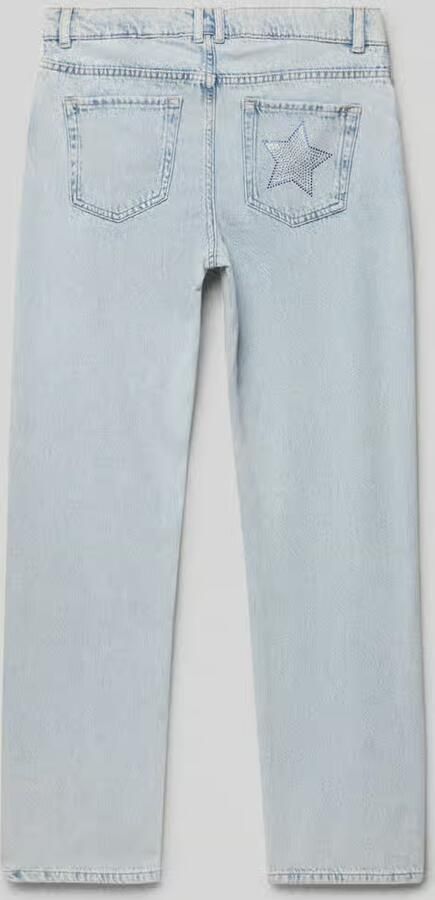 Only Straight fit jeans van zuiver katoen met strass-steentjes model 'CARLY DAD'