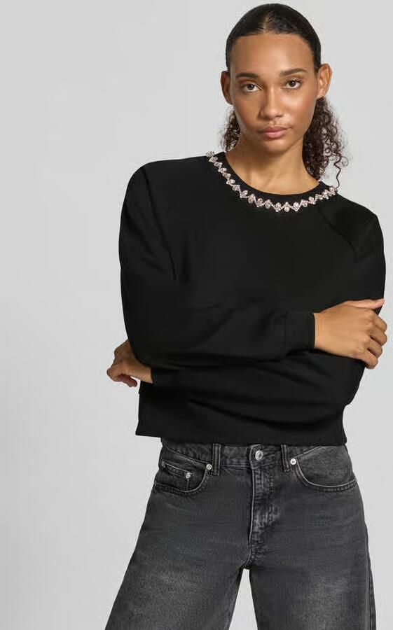 Only Sweatshirt met strass-steentjes model 'ONLJETT' - Foto 2