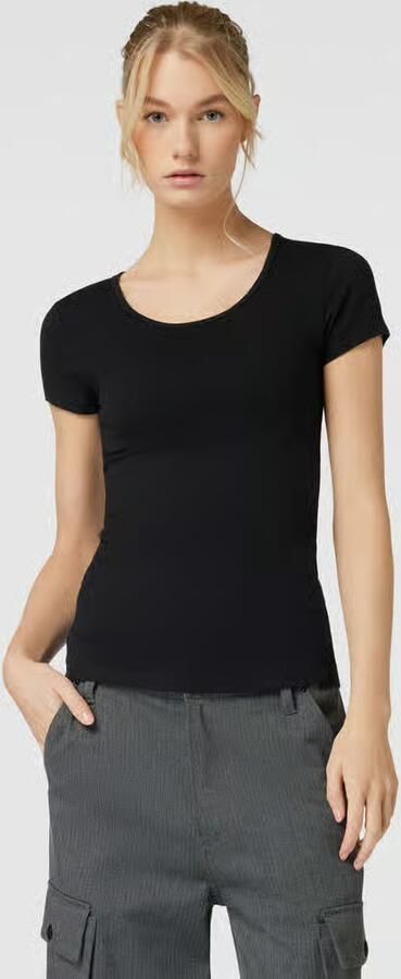 Only Shirt met ronde hals ONLLIVE – Shirt met ronde hals en figuuraccentuerende silhouet zeer figuuraccentuerend modisch katoenmix jersey diepe ronde hals - Foto 8