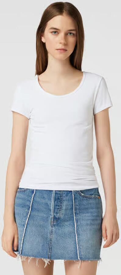 Only Shirt met ronde hals ONLLIVE – Shirt met ronde hals en figuuraccentuerende silhouet zeer figuuraccentuerend modisch katoenmix jersey diepe ronde hals - Foto 6