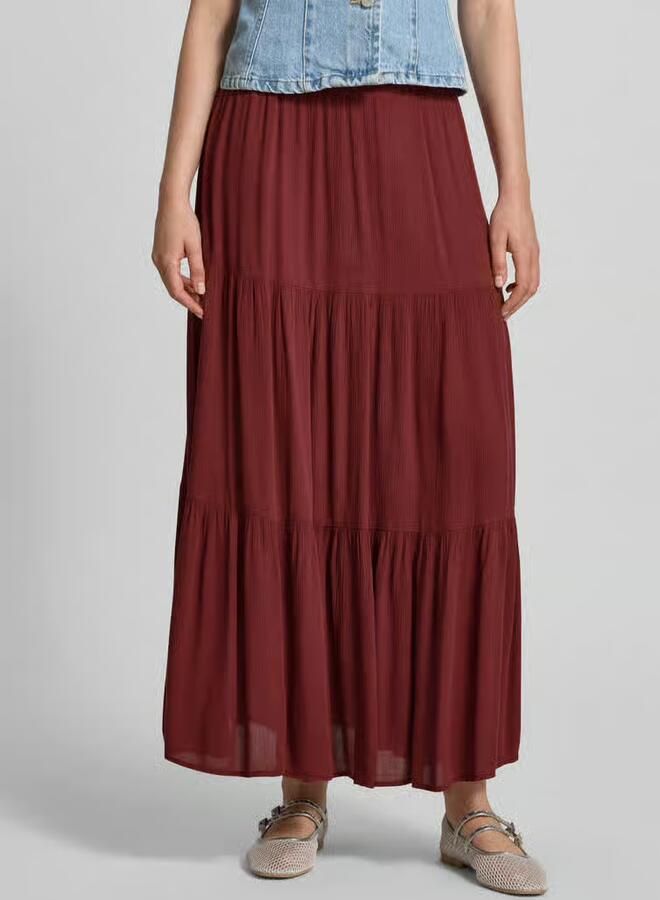 Only Uitlopende maxi-rok van zuivere viscose model 'MIKKA' - Foto 3