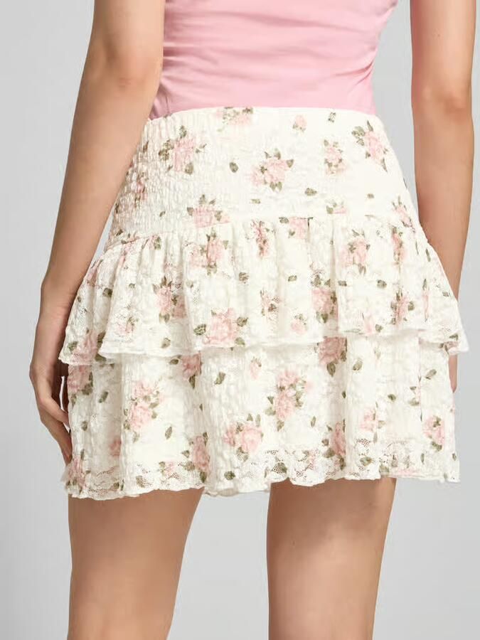 Only Uitlopende mini-rok met all-over motief model 'SAGA'
