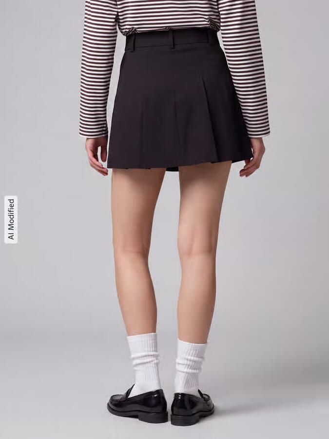 Only Uitlopende mini-rok met viscosemet viscose model 'SYLLIE' - Foto 3